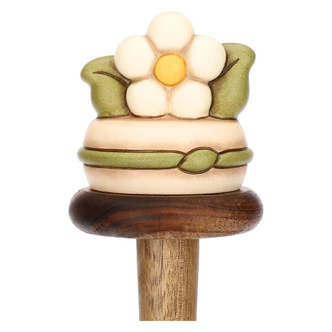 Portarotolo in legno e ceramica Country Bloom