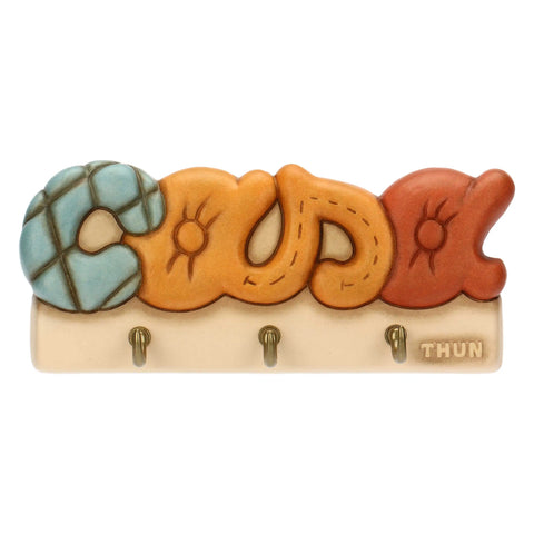 Appendichiavi 3 ganci in ceramica Plumé