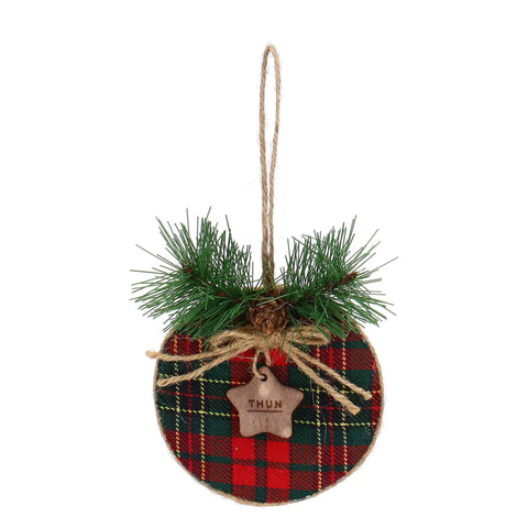 Set 4 palline natalizie in tessuto