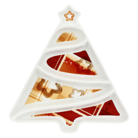 Antipastiera a forma di albero di Natale in porcellana Thunland