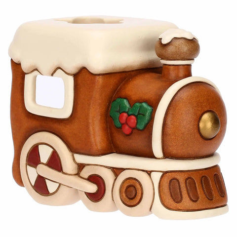Porta tea-light locomotiva in ceramica