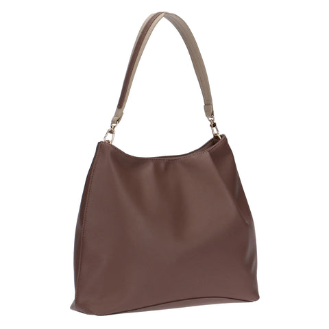 Borsa a spalla in ecopelle malva, grande