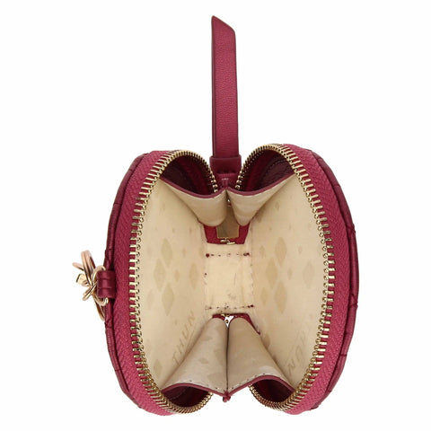 Portachiavi rotondo con zip, cherry