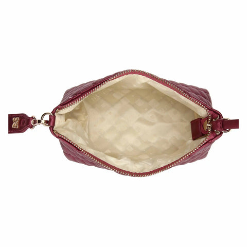 Pochette trapuntata con tracolla, cherry