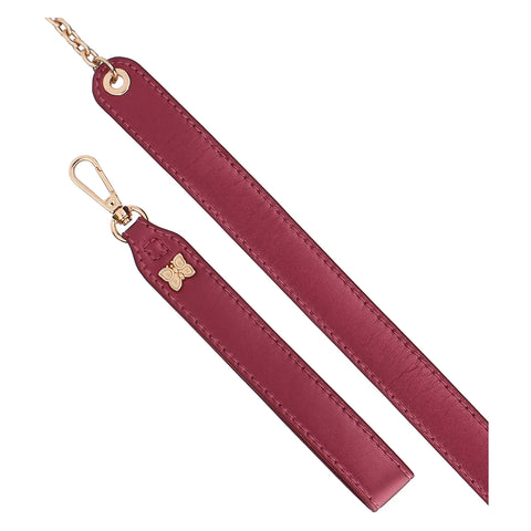 Pochette trapuntata con tracolla, cherry