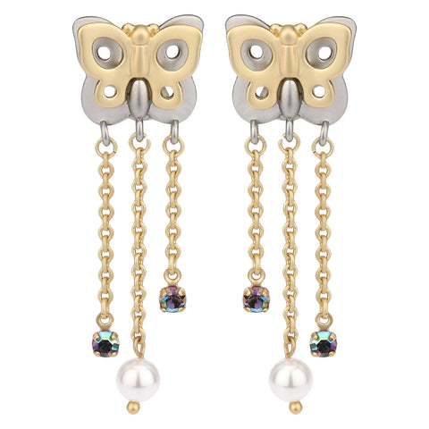 Orecchini chunky con farfalla e catenine