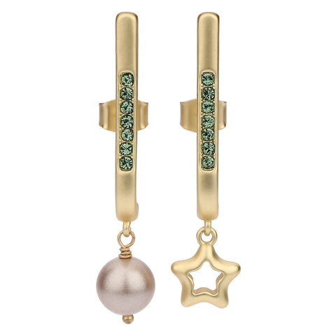 Orecchini pendenti con stella e perla