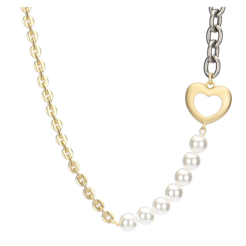 Collana con cuore e perle