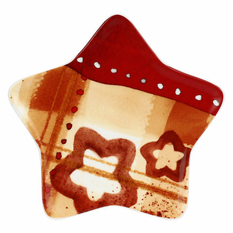 Set 2 piattini dessert a forma di stella in porcellana Thunland