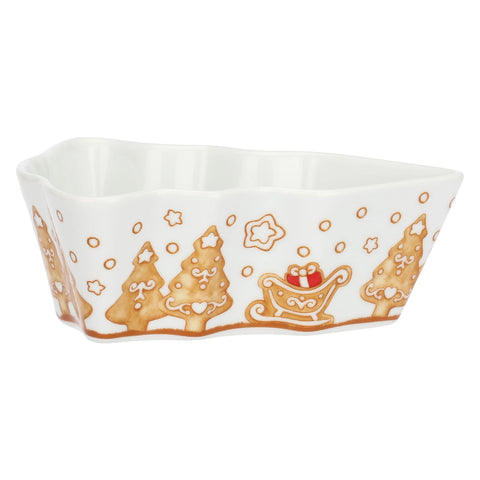 Ciotola a forma di albero di Natale in porcellana, media