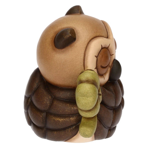 Gufo Lucky con quadrifoglio in ceramica, piccolo