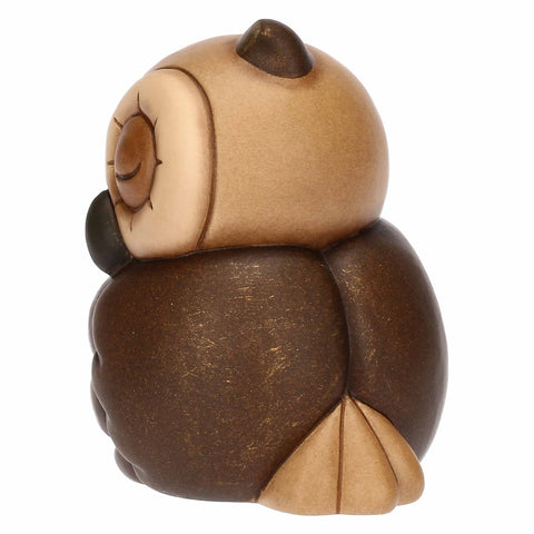 Gufo Lucky con quadrifoglio in ceramica, piccolo