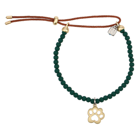 Bracciale con perline ceramiche e pendente zampa