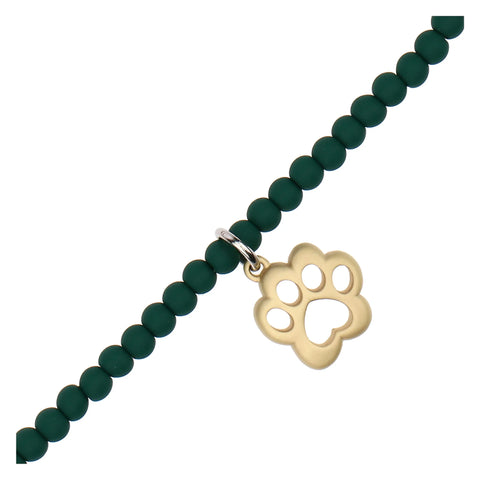 Bracciale con perline ceramiche e pendente zampa