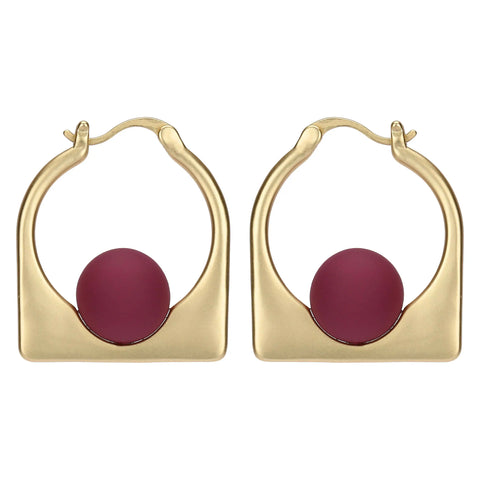 Orecchini con sfera colorata