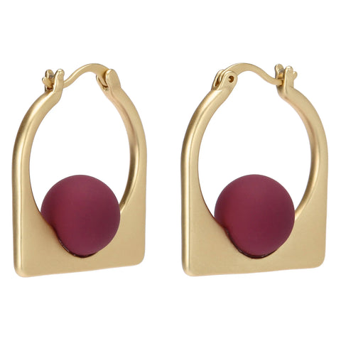 Orecchini con sfera colorata