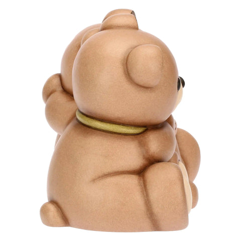 Coppia Teddy primavera in ceramica con fiore Thun
