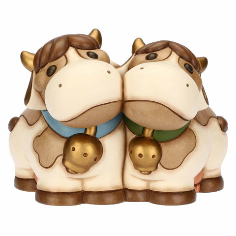 Coppia mucche Fiorella e Gigliola in cermica Thun