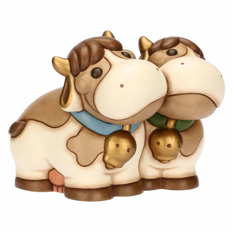 Coppia mucche Fiorella e Gigliola in cermica Thun