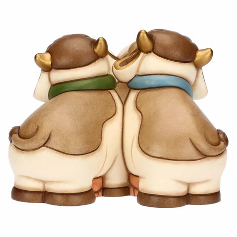 Coppia mucche Fiorella e Gigliola in cermica Thun