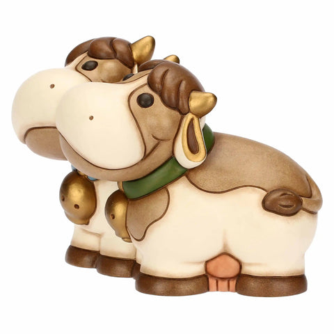 Coppia mucche Fiorella e Gigliola in cermica Thun