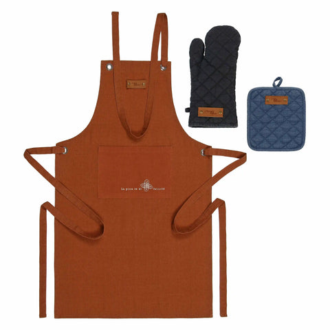 Set guantone, grembiule, presina e cesto Acqua e Farina Thun