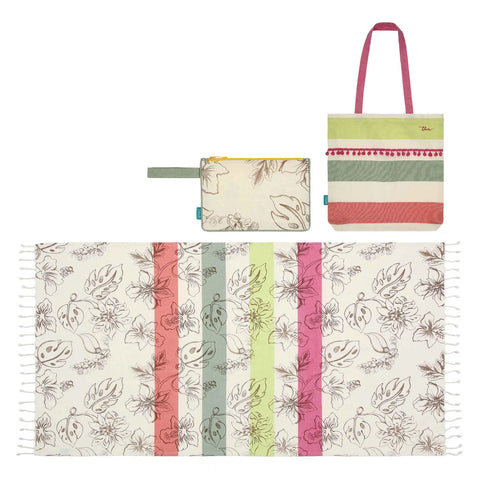 Set borsa, pochette e telo mare Eleganza Esotica Thun
