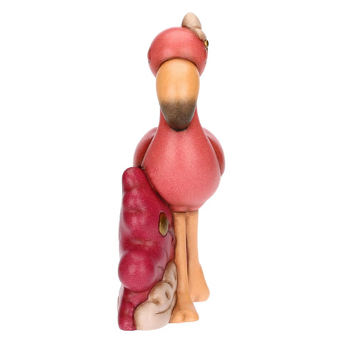 Fenicottero Rose con fiore in ceramica, grande Thun