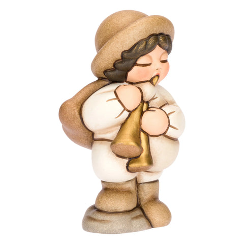 Zampognaro in ceramica Presepe Classico, Bianco Thun