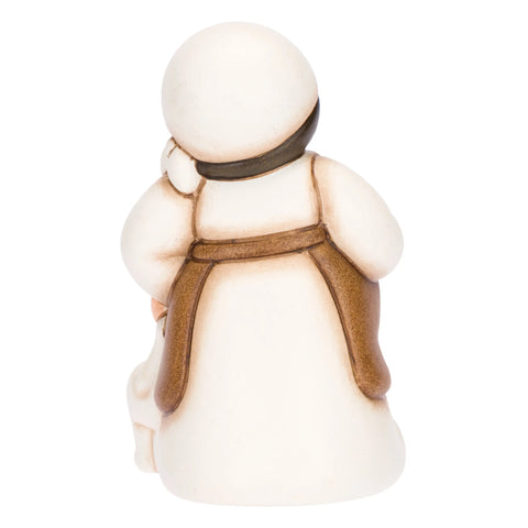Donna in dolce attesa in ceramica Presepe Classico, Bianco Thun