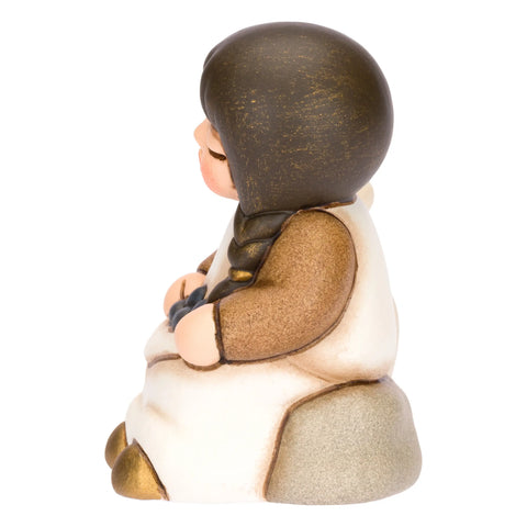Bimba con olive in ceramica Presepe Classico, Bianco Thun