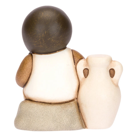 Bimba con olive in ceramica Presepe Classico, Bianco Thun