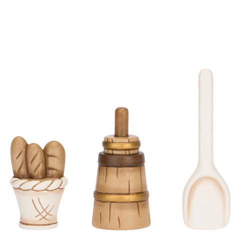 Set 3 pezzi fornaio in ceramica Presepe Classico Thun