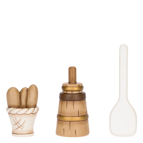 Set 3 pezzi fornaio in ceramica Presepe Classico Thun