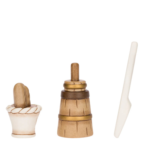 Set 3 pezzi fornaio in ceramica Presepe Classico Thun