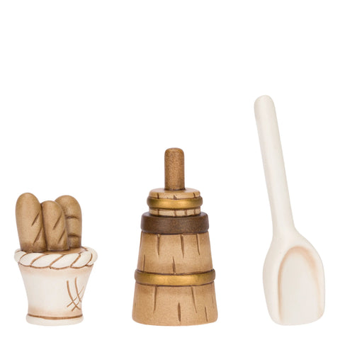 Set 3 pezzi fornaio in ceramica Presepe Classico Thun