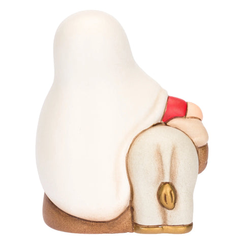 Nonna con asino in ceramica Presepe Classico, Rosso Thun
