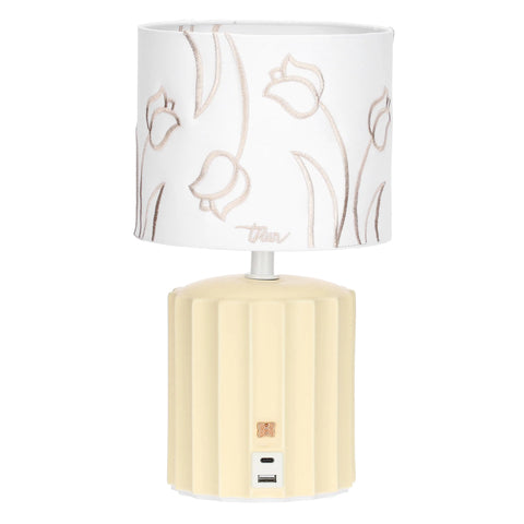 Lampada tech USB-C con ricamo, gialla Thun