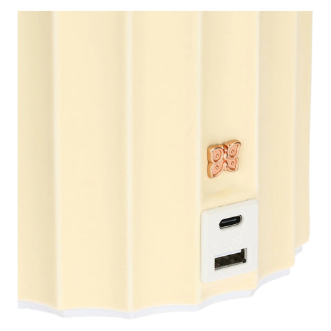 Lampada tech USB-C con ricamo, gialla Thun