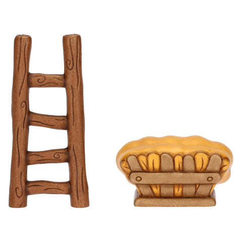 Set scala e mangiatoia in ceramica Presepe Classico Thun