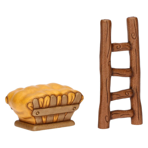Set scala e mangiatoia in ceramica Presepe Classico Thun