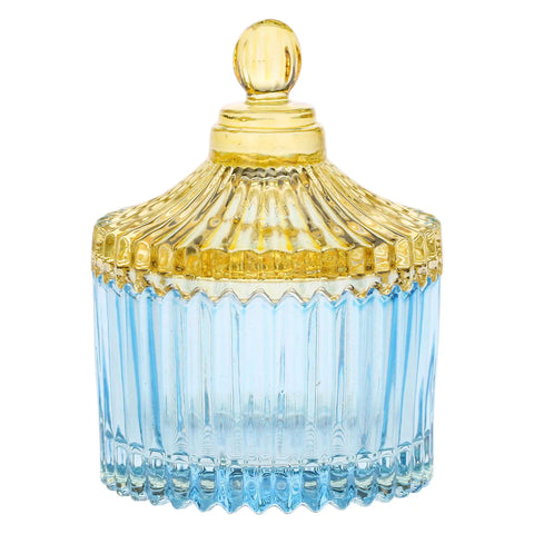 Contenitore in vetro piccolo blu-giallo | Thun