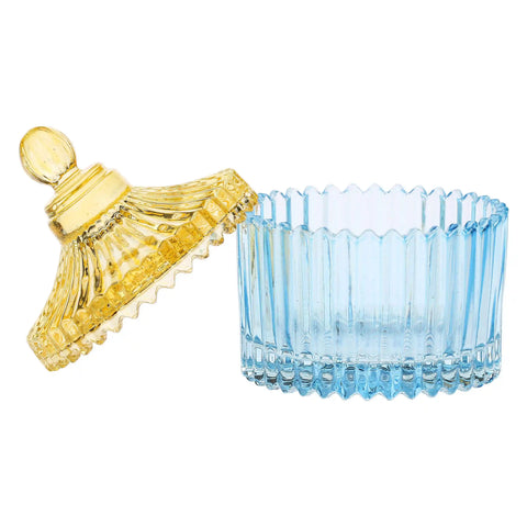 Contenitore in vetro piccolo blu-giallo | Thun