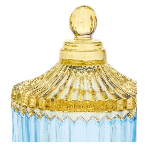 Contenitore in vetro piccolo blu-giallo | Thun