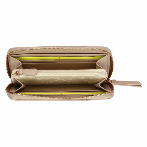 Portafoglio con zip, taupe Thun