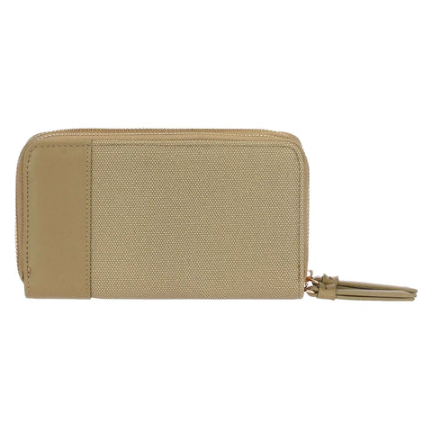 Portafoglio con doppia zip, verde oliva Thun