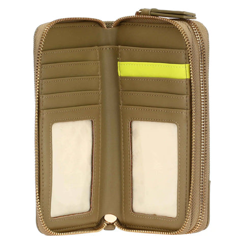 Portafoglio con doppia zip, verde oliva Thun