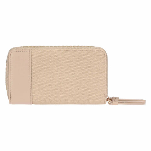 Portafoglio con doppia zip, taupe Thun