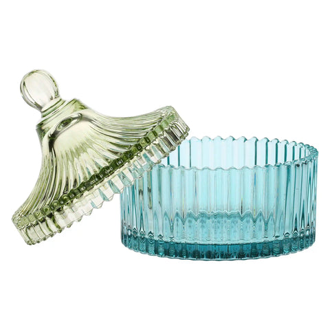 Contenitore in vetro grande, blu e verde Thun