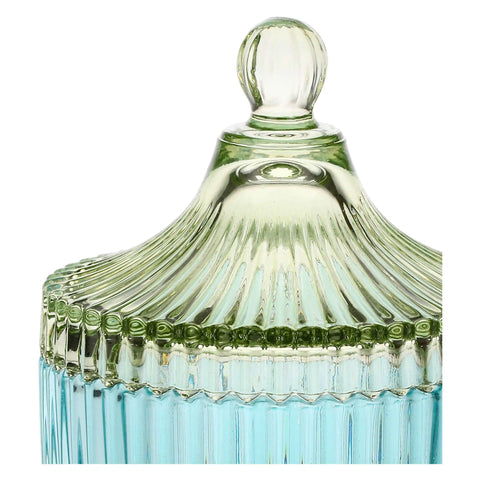 Contenitore in vetro grande, blu e verde Thun
